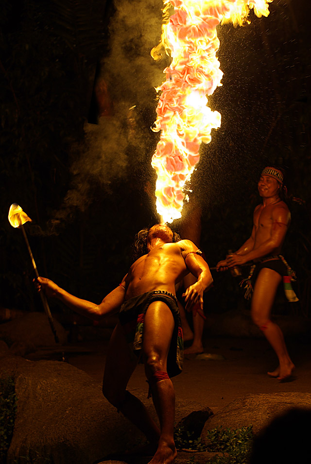 Fire Breather Singapore Show At Entrance To Night Safari
