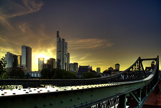 Germany - Frankfurt - View From Eiserner Steg (HDR)