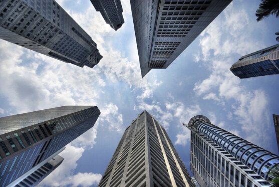 Singapore - Skyscrapers At Financial District (HDR)